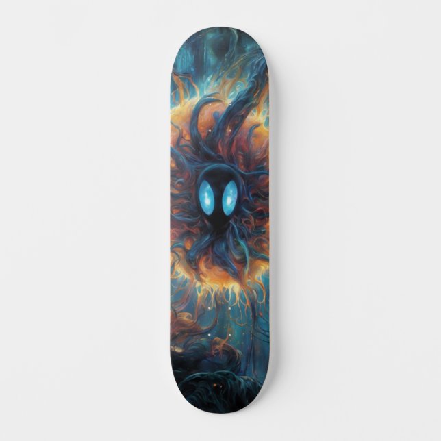Otherworldly Creature: Surreal Skateboard Design (Front)