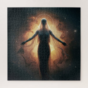 Otherworldly Female Spirit in Holy Unknown Space Jigsaw Puzzle