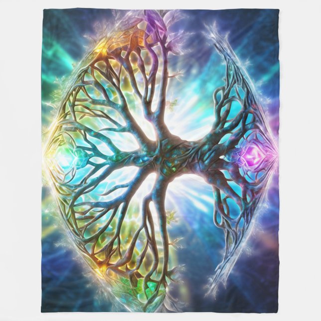 Otherworldly Plane : The Tree of Life Throw  Fleece Blanket (Front)