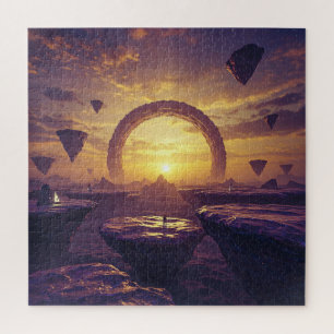 Otherworldly Spirits on Rocks in Unknown Universe Jigsaw Puzzle