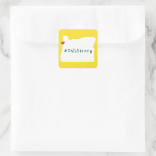 Otis Strong Heart White Square Sticker