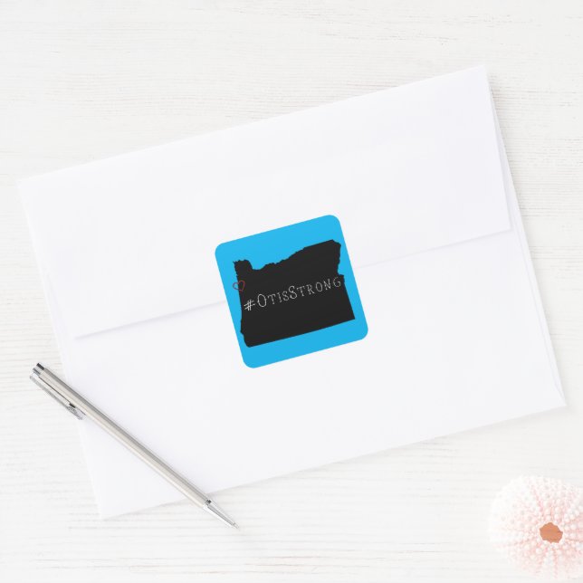 Otis Strong Rope Heart Black Square Sticker (Envelope)