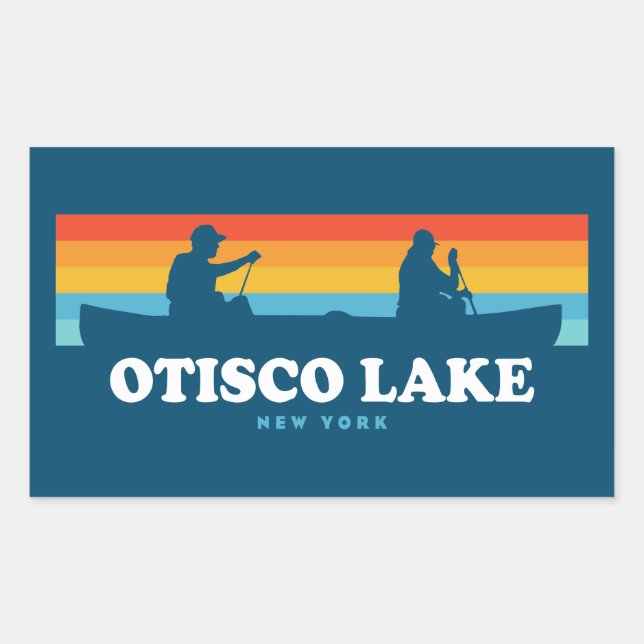 Otisco Lake New York Canoe Rectangular Sticker (Front)