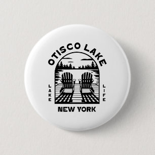 Otisco Lake New York Outdoors Vintage 6 Cm Round Badge