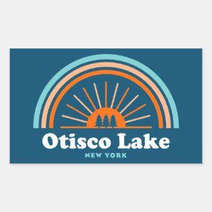 Otisco Lake New York Rainbow Rectangular Sticker