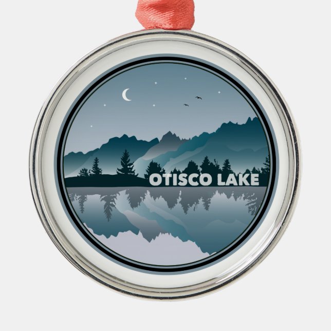 Otisco Lake New York Reflection Metal Ornament (Front)