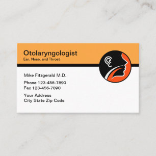 Otolaryngologist Ear Nose Throat Doctor Modern Business Card