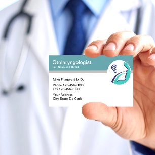 Otolaryngologist Ear Nose Throat Doctor Modern Business Card