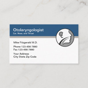 Otolaryngologist Ear Nose Throat Doctor Modern Business Card