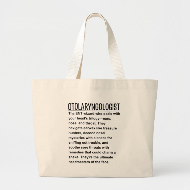 Otolaryngologist  large tote bag (Front)