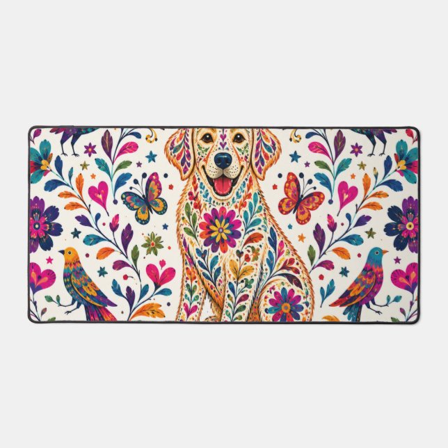 Otomi Art Dog Desk Mat (Front)