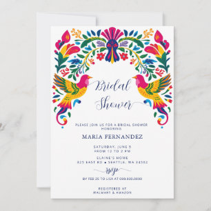 Otomi Birds Mexican Fiesta Bridal Shower Invitation