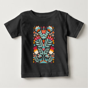 Otomi Flower Pattern Mexican Floral Art Baby T-Shirt