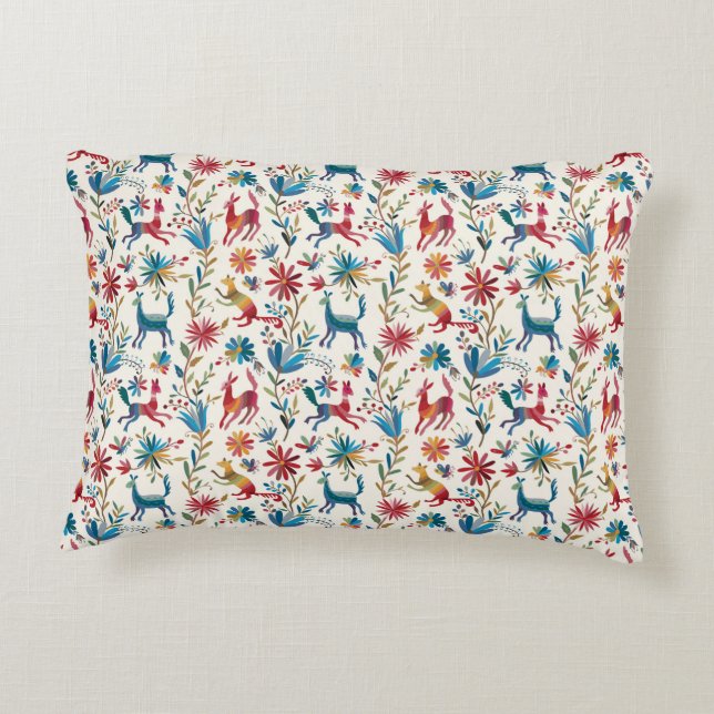 Otomi Inspired Design Decorative Cushion (Back)