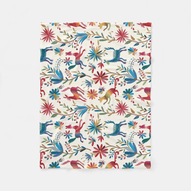 Otomi Inspired Design Fleece Blanket (Front)