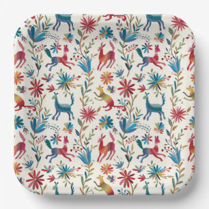 Otomi Inspired Design Paper Plate