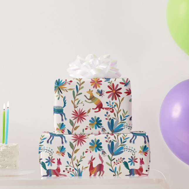 Otomi Inspired Design Wrapping Paper (Party Gifts)
