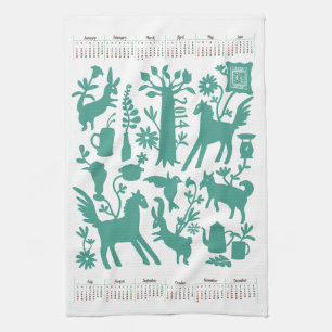 Otomi Kitchen towel with 2014 Japanese Calendar 2