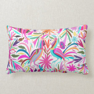 Otomi, pink/orchid/aqua lumbar lumbar cushion
