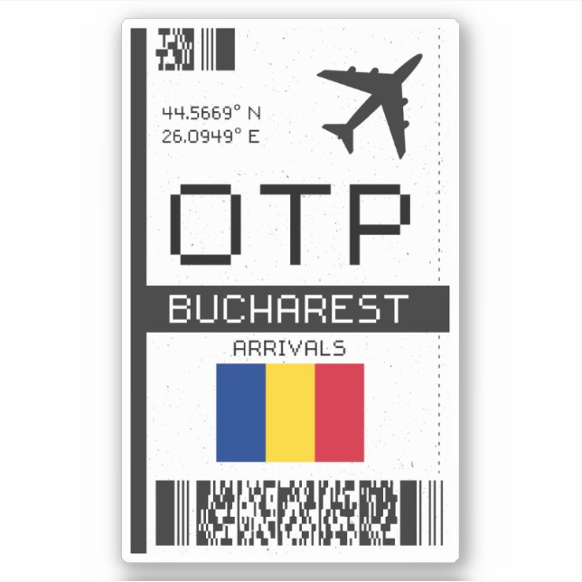 OTP Bucharest, Romania Boarding Pass - Airport (Front)