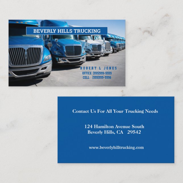 OTR Blue Truckers Business Card (Front/Back)