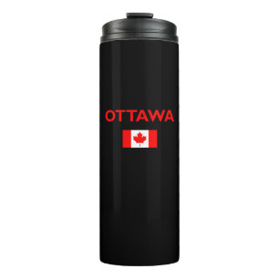 Ottawa Canada Canadian Flag Dark Colour Thermal Tumbler