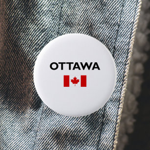 Ottawa Canada Canadian Flag Light-Colour 6 Cm Round Badge