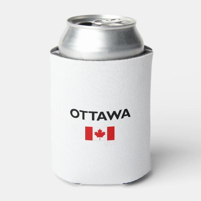 Ottawa Canada Canadian Flag Light-Colour Can Cooler (Can Front)