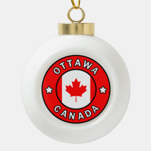 Ottawa Canada Ceramic Ball Christmas Ornament