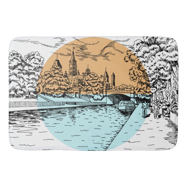 Ottawa Canada Illustration bath mats (Front)