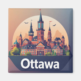 🧲 Ottawa Canada Landmark Travel Memory Keepsake Magnet