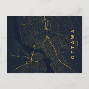 Ottawa Canada Map Minimal Postcard