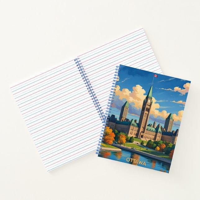 Ottawa Canada Parliament Building, City Skyline Notebook (Inside)