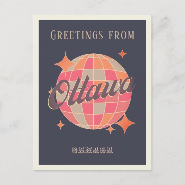 Ottawa Canada retro vintage greetings  Postcard (Front)