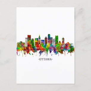 Ottawa Canada Skyline Holiday Postcard