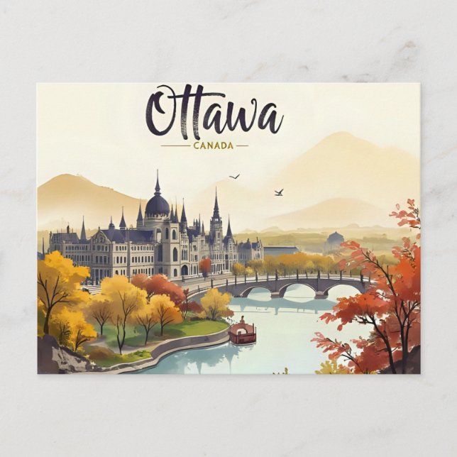 Ottawa Canada Skyline Postcard (Front)