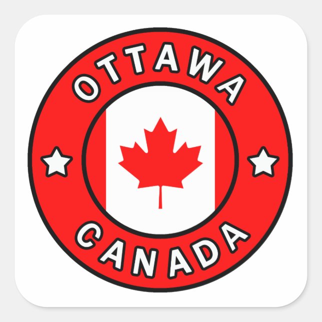 Ottawa Canada Square Sticker (Front)
