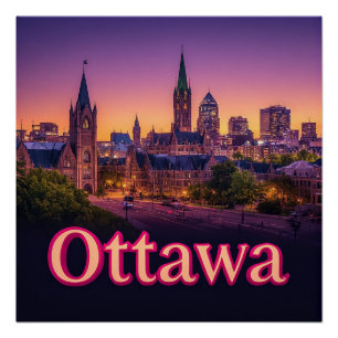 🧲 Ottawa Canada Travel Keepsake Vacation Memory Poster