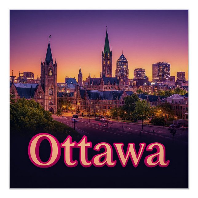 🧲 Ottawa Canada Travel Keepsake Vacation Memory  Poster (Front)