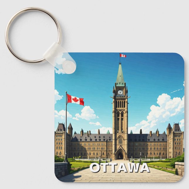 Ottawa Canada Travel Key Ring (Front)