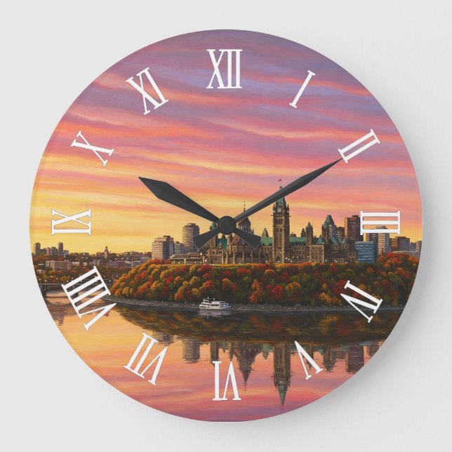 Ottawa Canada Travel Large Clock (Front)