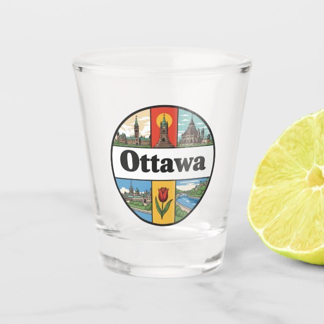 Ottawa Canada Travel Shot Glass (Front)