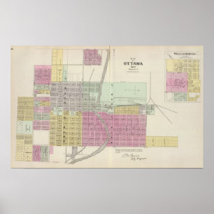Ottawa City and Williamsburg, Kansas Poster