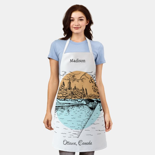 Ottawa Illustration custom name Apron (Worn)