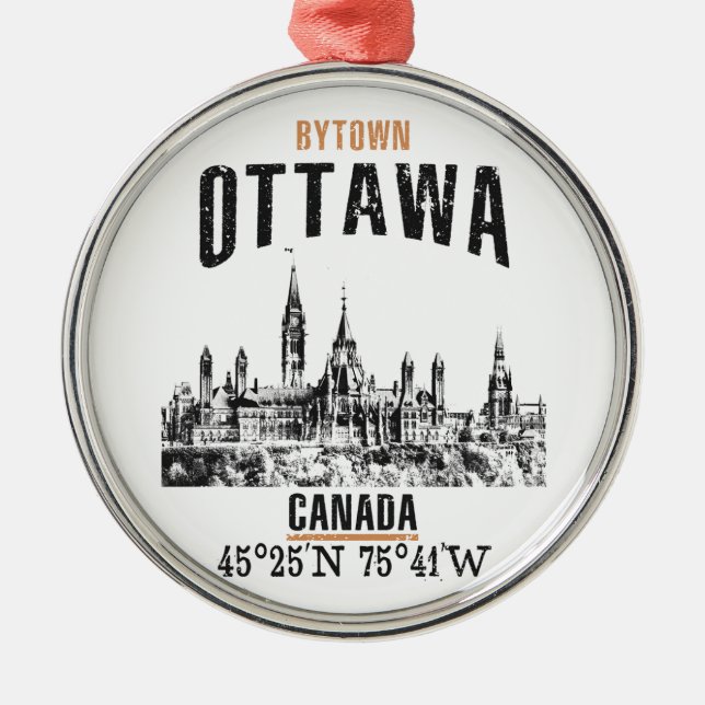 Ottawa Metal Tree Decoration (Front)