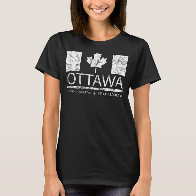 Ottawa Ontario Canadian Flag Travel to Ottawa T-Shirt (Front)