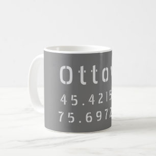 Ottawa Ontario Latitude & Longitude Coffee Mug