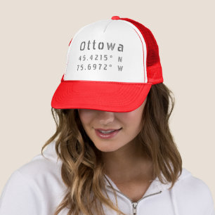 Ottawa Ontario Latitude & Longitude Trucker Hat