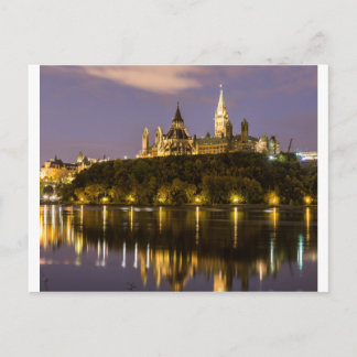 Ottawa Parliament at Night Postcard