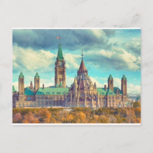 Ottawa Parliament Hill Ontario Canada Art Postcard